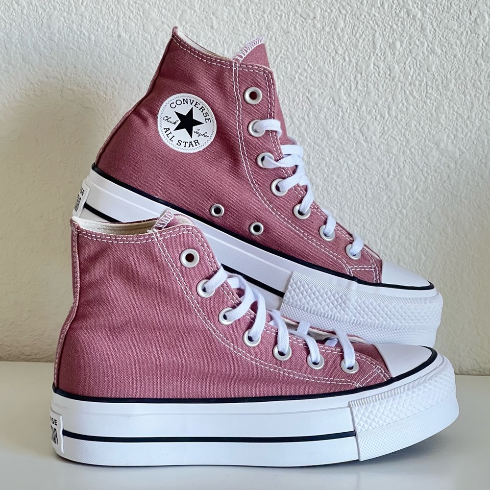 Converse Lift Platform Hi Top 'Saddle' Pink Brown Size 5.5